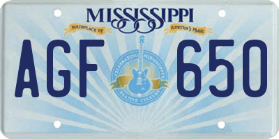 MS license plate AGF650