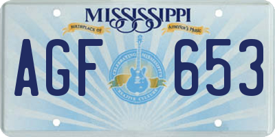 MS license plate AGF653