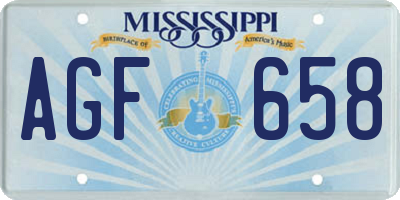 MS license plate AGF658