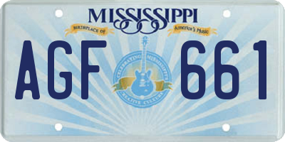 MS license plate AGF661