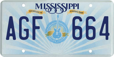 MS license plate AGF664