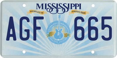 MS license plate AGF665