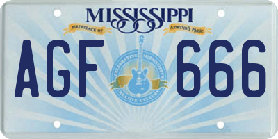 MS license plate AGF666