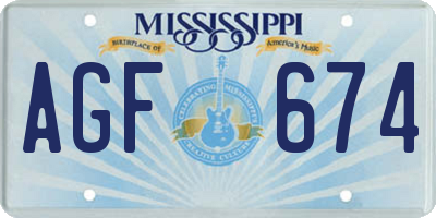 MS license plate AGF674