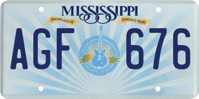 MS license plate AGF676