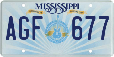 MS license plate AGF677