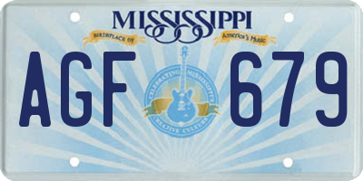 MS license plate AGF679