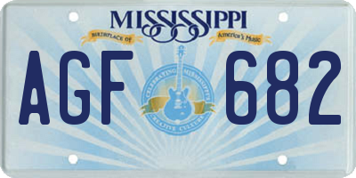 MS license plate AGF682