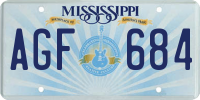 MS license plate AGF684