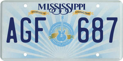 MS license plate AGF687