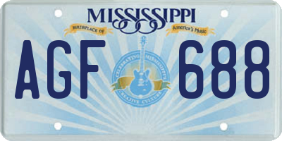 MS license plate AGF688