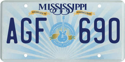 MS license plate AGF690