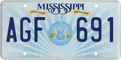 MS license plate AGF691