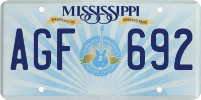 MS license plate AGF692