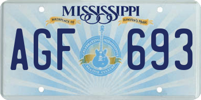 MS license plate AGF693
