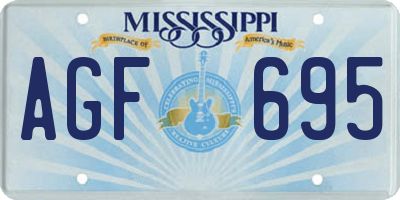MS license plate AGF695