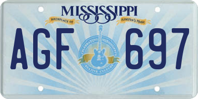 MS license plate AGF697