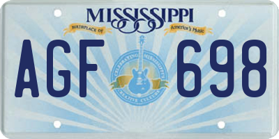 MS license plate AGF698