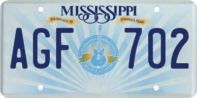 MS license plate AGF702