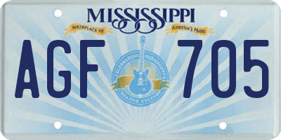 MS license plate AGF705