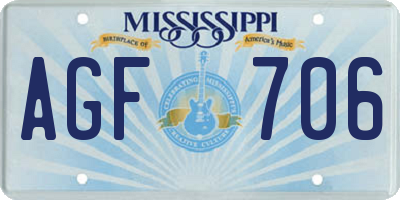 MS license plate AGF706