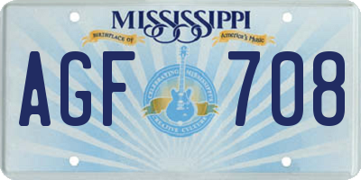 MS license plate AGF708
