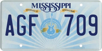 MS license plate AGF709