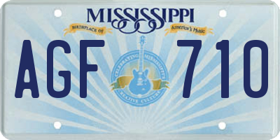MS license plate AGF710