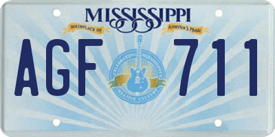 MS license plate AGF711