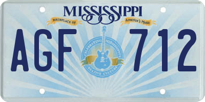 MS license plate AGF712