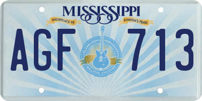 MS license plate AGF713