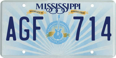 MS license plate AGF714