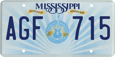 MS license plate AGF715