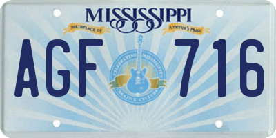 MS license plate AGF716
