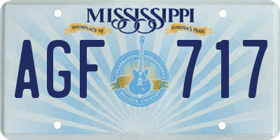 MS license plate AGF717