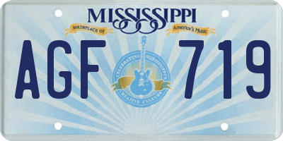MS license plate AGF719