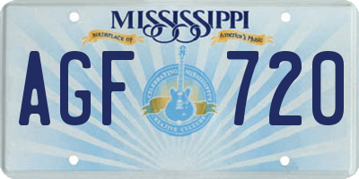 MS license plate AGF720