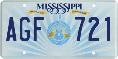 MS license plate AGF721