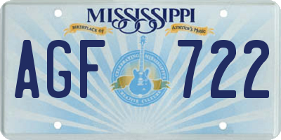 MS license plate AGF722