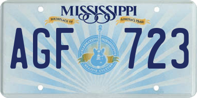 MS license plate AGF723