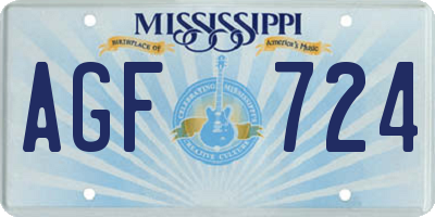 MS license plate AGF724