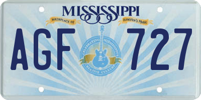 MS license plate AGF727