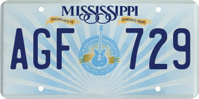 MS license plate AGF729
