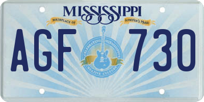 MS license plate AGF730