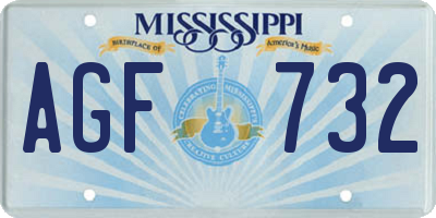MS license plate AGF732