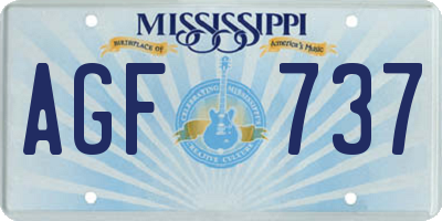 MS license plate AGF737