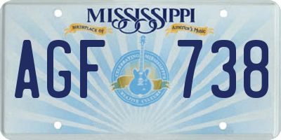 MS license plate AGF738