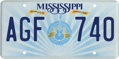 MS license plate AGF740