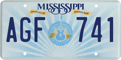 MS license plate AGF741
