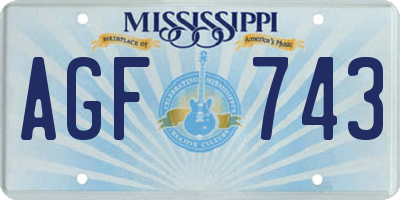 MS license plate AGF743